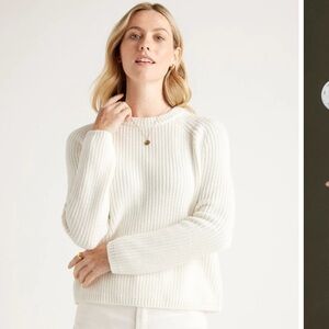 Quince organic cotton fisherman crewneck sweater